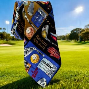 1994 Nicole Miller Colorful Golf Motif Tie Top Flite